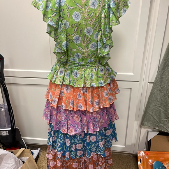 Oliphant YOKE RUFFLE MAXI- AMALFI LIME - Picture 2 of 8